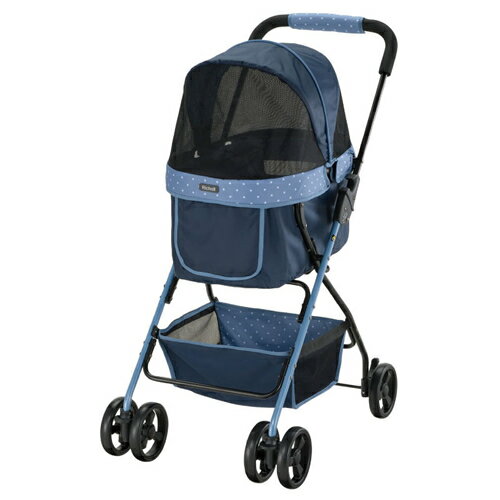 リッチェル【ペット用品】ペットカート エルフィ ブルー バスケット付き 簡単折りたたみ ペット用キャ..