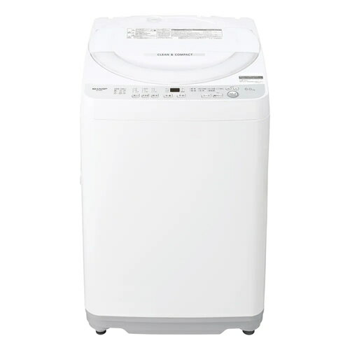 シャープ【SHARP】タテ型全自動洗濯機 シルバー系 洗濯6kg 穴なし槽シリーズ ES-GE6J-S【穴なし槽で清潔・節水】のサムネイル