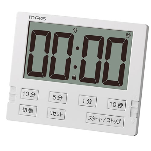 ノア精密【クロック】MAG タイマー ベンガ君BIG ホワイト デジタル TM-605-WH【単4形アルカリ乾電池2本..