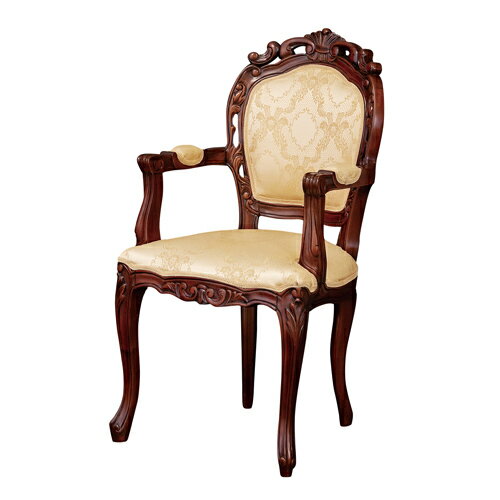 クロシオ【完成品】フランシスカチェアー 肘付 ブラウン ※メーカー直送・代引き不可 KU4954877900221【インテリア家具】