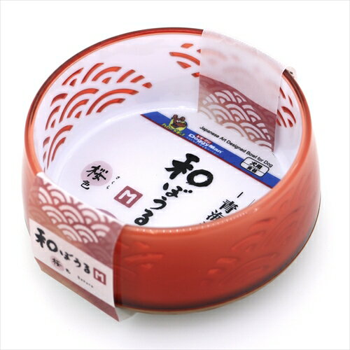 ドギーマン【ペット用品】 和ぼうる　M　青海波　桜色 P-4976555934113