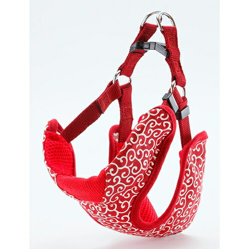 ペティオ【ペット用品】 Petio　犬雅　唐草ベストハーネス　M赤 P-4903588574689★【W57468】