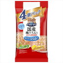 素材のおいしさあふれる！・100％国産の良質な鶏肉を調理 ・美味しい鶏ささみ入りレトルトパウチ ・ドライタイプやソフトタイプのフードと混ぜやすいジュレタイプ ・美味しい低脂肪パウチ ・緑黄色野菜入りと緑黄色野菜・チーズ入りがそれぞれ2個ずつ入った嬉しいアソート4個パック原材料(成分):【緑黄色野菜入り】 肉類(鶏胸肉、鶏ササミ)、野菜類(ニンジン、グリーンピース、スイートコーン)、しょうゆ、砂糖、寒天、増粘多糖類、乳酸カルシウム、酸化防止剤(EDTACa・Na) 【チーズ入り】 肉類(鶏胸肉、鶏ササミ)、野菜類(ニンジン、グリーンピース、スイートコーン)、しょうゆ、チーズ、砂糖、寒天、増粘多糖類、乳酸カルシウム、酸化防止剤(EDTACa・Na)保証成分:タンパク質7.0％以上、脂質1.5％以上、粗繊維1.0％以下、粗灰分1.5％以下、水分90.0％以下エネルギー:【緑黄色野菜】 約50kcal/1袋 【チーズ】 約53kcal/1袋賞味／使用期限(未開封):24ヶ月賞味期限表記:2：yyyy/mm原産国または製造地:日本