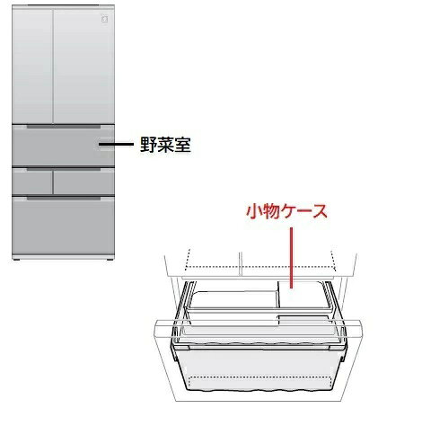 ■SHARP/シャープ 冷蔵庫 野菜室クダモノケース（小物ケ－ス）2014282067