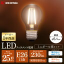 LEDフィラメント電球 E26 25形相当 ミニボール球タイプ LDG2N-G-FC LDG2L-G-FC 昼白色相当 電球色相当 電球 照明 LED ライト Light 電気 電灯 室内 屋内 部屋 長寿命 アイリスオーヤマ