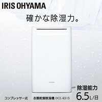 除湿機 コンプレッサー アイリスオーヤマ メーカー1年保証 除湿器 コンパクト 部屋干し 湿気対策 乾燥機 梅雨対策 結露対策 衣類乾燥除湿機 除湿乾燥機 タイマー付 衣類乾燥 脱衣所 室内干し コンプレッサー式 省エネ 節電 DCE-6515