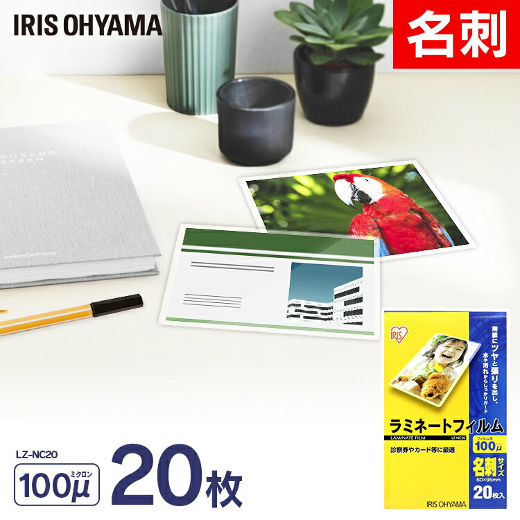ラミネートフィルム 20枚入 名刺サイズ 100μm ラミネートフィルム ラミネート ラミネーター ラミネーターフィルム フィルム オフィス オフィス用品 業務...