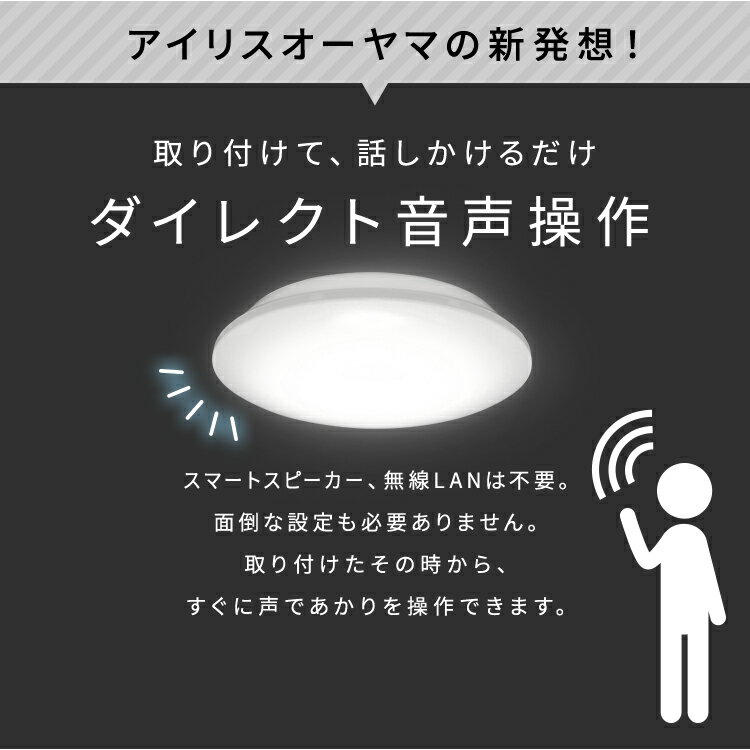 シーリングライト 8畳 6畳 音声操作 リモコン付き タイマー付き 調光 アイリスオーヤマLEDシーリングライト LED シンプル 調光10段階 メタルサーキット Wi-Fi不要 スピーカー不要 取付工事不要 連続操作 簡単設置 リビング ダイニング ライト 照明 省エネ 節電 CL8D-6.1V