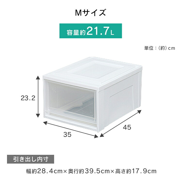 【2個セット】 チェスト 浅型 BC-M ホワイト/クリア チェスト ウォークイン 物置 収納 クローゼット BCチェスト 積み重ね 積重ね 押入れ 収納ボックス 引き出し チェスト 完成品 収納ケース アイリスオーヤマ [3]
