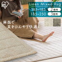 ラグ カーペット 洗える 夏 夏用 センターラグ 185×185 185×240 2畳 3畳 ラグマット ウレタン ホットカーペットカバー ホットカーペット対応 敷物 麻混 リネン おしゃれ シンプル 夏用ラグ サマーラグ アイリスオーヤマ ORG-A