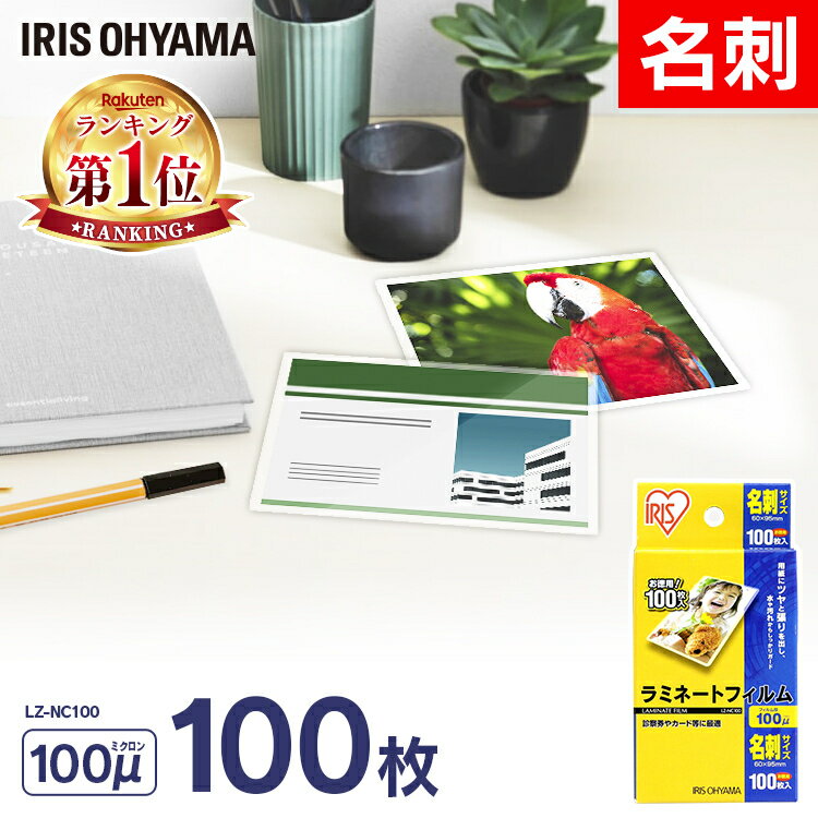 ラミネートフィルム 100枚入 名刺サイズ 100μm ラミネートフィルム ラミネート ラミネーター ラミネーターフィルム フィルム オフィス オフィス用品 業...