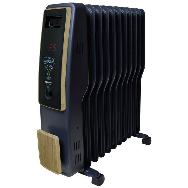オイルヒーター TEKNOS オイルヒーター 11枚フィン デジタル表示木目調 ナチュラルブラウン TOH-D1110NB 送料無料 オイルヒーター ストーブ 乾燥 ハウスダスト 冬 暖房 テクノス【B】