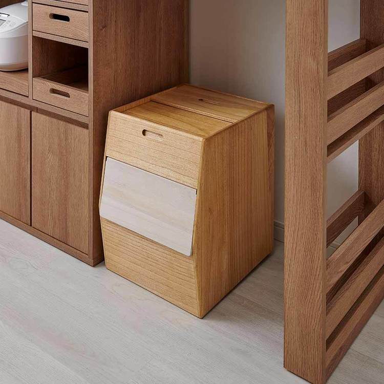 米びつ 30kg 桐 おしゃれ 調湿性 防虫性 計量カップ付 フラップ扉 水拭き可 お手入れ簡単 こめびつ 米櫃 ライスストッカー ライスボックス お米 白米 玄米 保存 ケース 容器 収納 30キロ kirisai 桐のこめ櫃 OSPO-30 * 【B】