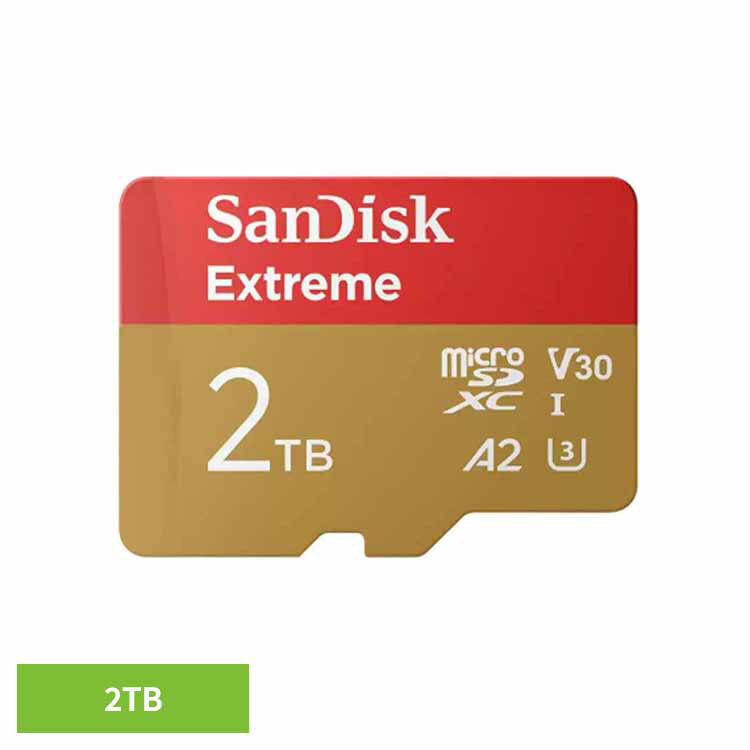 [最大400円OFF★くらしにプラス] SanDisk Extreme microSDXC UHS-Iカード 2TB SDSQXAV-2T00-JN3MDSDカード 2TB sandisk サンディスク コンパクト 大容量 データ保存 高耐久 高画質 サンディスク