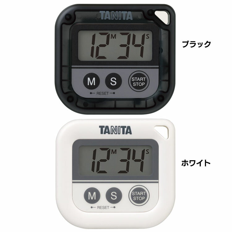デジタルタイマー 丸洗いタイマー100分計 TD-376N-BK 防水タイマー コンパクト カウント デジタルタイマー 100分 TANITA キッチン 理美容 厨房 TANITA ブラック ホワイト