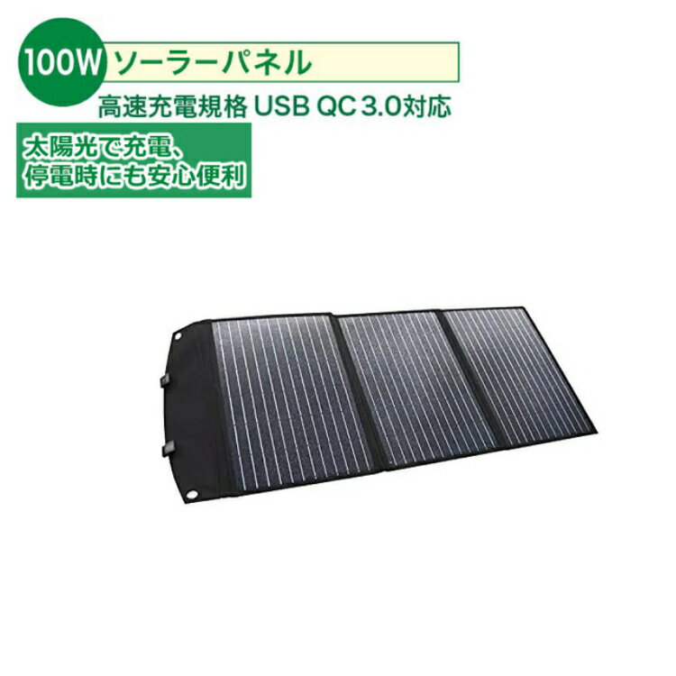 【ソーラーパネル】100W ソーラーパネル SSBSP-100W 太陽光発電 充電器 アウトドア 防災 ソーラー発電 災害 停電 コンパクト（メーカー直送）（ラッピング不可）（デジタルライフ）