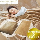 (2点セット)カルドニード ノッテ3 掛け敷き毛布セット ベージュ ダブル(メーカー直送)(代引不可)(ラッピング不可)