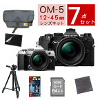 【おすすめミラーレス7点セット】OM SYSTEM デジタル一眼カメラ ミラーレスカメラ OM-5 12-45mm F4.0 PRO レンズキット ブラック シルバー オリンパス オーエムシステム ミラーレス 標準ズームレンズ（ラッピング不可）（デジタルライフ）