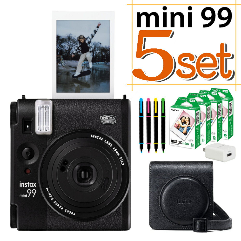 (ケース・フィルム40枚・ペン・アダプタセット)富士フイルム チェキ instax mini 99 ブラック インスタントカメラ 【レビュー特典有】 レトロ クラシック カメラ mini99 ミニ99 誕生日 クリスマス プレゼント 男性 女性(富士フィルム フジフイルム)(デジタルライフ)