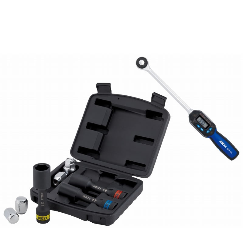 SK11デジタルトルクレンチ6.8〜135N・m + 1/2インチホイールナットソケットセット SDT4-135 SWS403P(代..