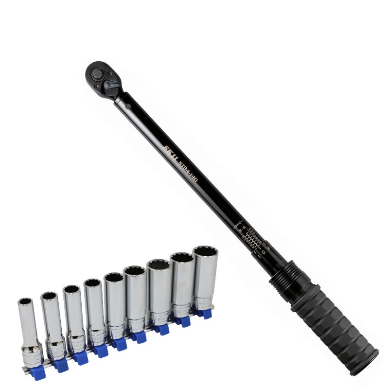 SK11プレセット型トルクレンチ20〜140N・m + 1/2インチディープソケットセット STR4-140 SHS409D(代引..