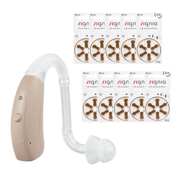 （1台＆電池60個付き）補聴器 電池 pr41 対応 耳かけ式補聴器 OHS-EH21 両耳兼用 片耳 祖父 祖母 オンキヨー 非課税 （軽度から中程度難聴対応）（デジタルライフ）