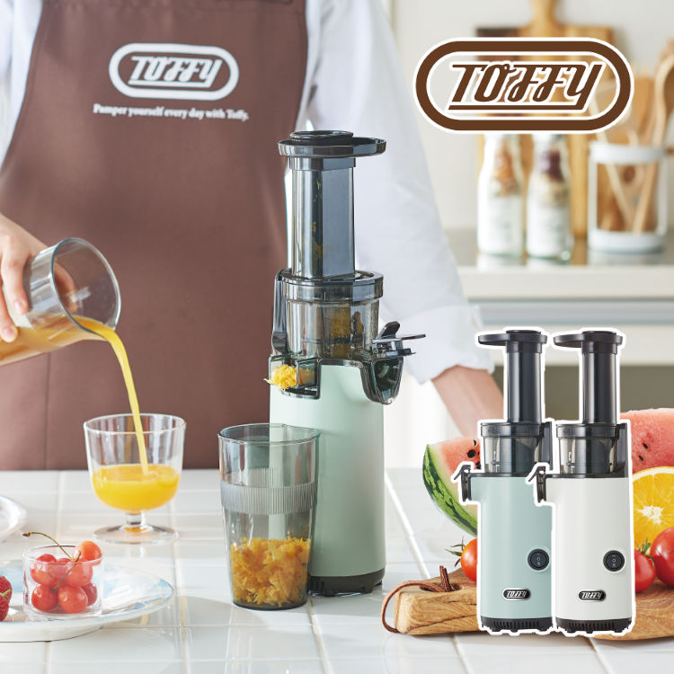 Toffy ミニスロージューサー K-BD4 ペールアクア アッシュホワイト トフィー ラドンナ ジューサー（デジタルライフ）