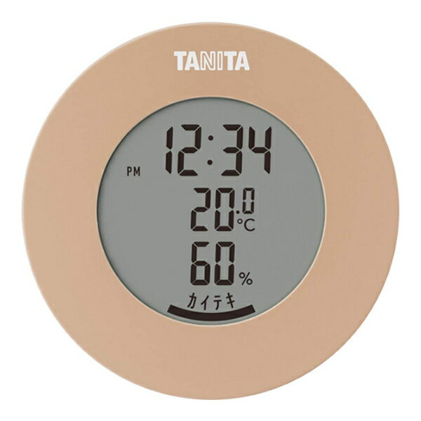 (デジタル温湿度計)TANITA(タニタ) TT585BR ブラウン　マグネット 丸形 インテリア 雑貨 快適度表示 茶（デジタルライフ）のサムネイル
