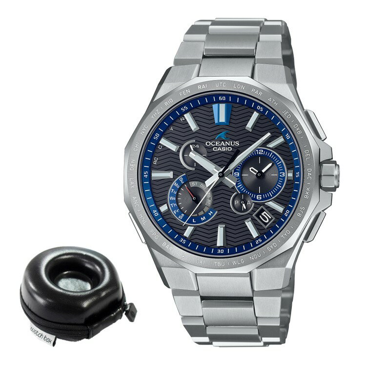 （丸型時計ケース付）カシオ CASIO 腕時計 OCW-T6000-1AJF オシアナス OCEANUS メンズ 電波ソーラー チタンバンド 多針アナログ Bluetooth搭載 メーカー保証3年（国内正規品）（デジタルライフ）