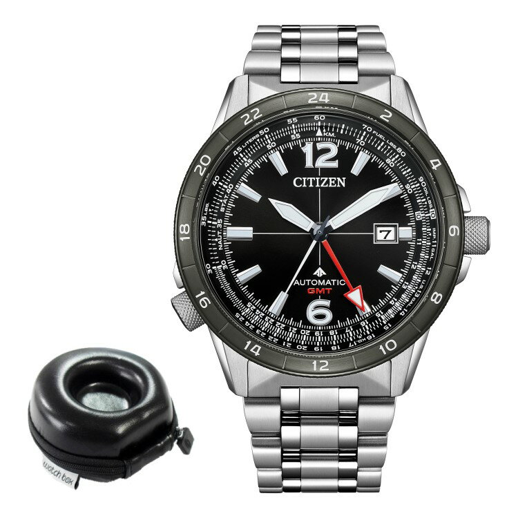 メカニカル （丸型時計ケース付）シチズン CITIZEN 腕時計 NB6046-59E プロマスター PROMASTER メンズ SKYシリーズ メカニカル GMT Cal.9054 自動巻き(手巻付) ステンレスバンド アナログ メーカー保証1年（国内正規品）（デジタルライフ）