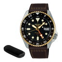 (時計ケース付)セイコー 5スポーツ SEIKO 5 SPORTS 腕時計 SBSC020 メンズ SKX GMT 自動巻き(手巻付) 牛革(カーフ)バンド アナログ メーカー保証3年 国内正規品(デジタルライフ)