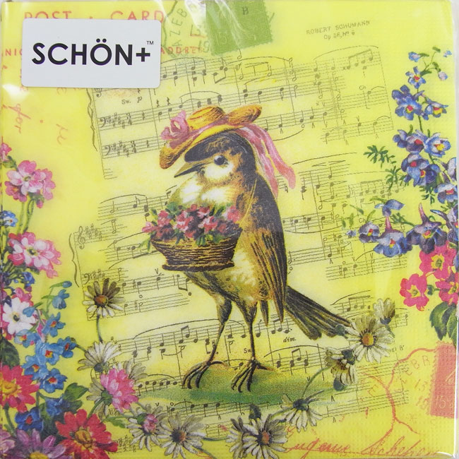 限定特別価格 ペーパーナプキン スプリングバード　10枚入り[SCHON+]シェーンプラス・バード鳥・バード
