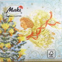 ペーパーナプキン[メール便OK]　ランチサイズ　ツリーに明かりを灯す天使　[Maki]2枚入りペーパーナフキン・紙ナプキン・デコパージュ・クリスマス・天使