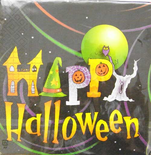 c-257 3枚 ペーパーナプキン HAPPY　Halloween　ハッピーハロウィン[COLOURFUL LIFE]カラフルライフ・紙ナプキン・デコパージュ
