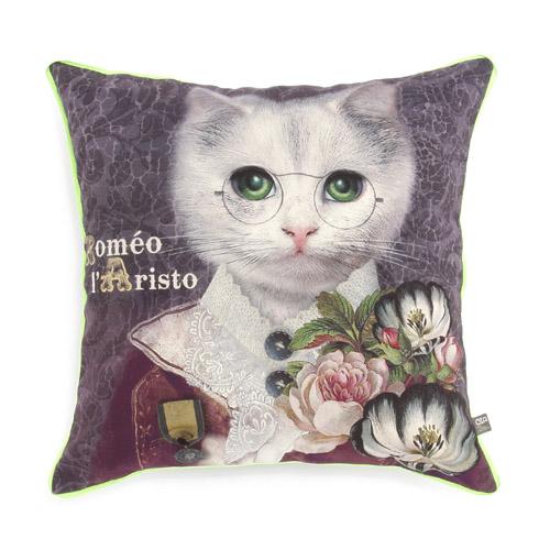 オブジェ インテリア アブラカダブラ Interieur クッションカバー ねこのロメオ Objet D パグ Interieur フレンチブル Abracadabran 猫 ねこ ネコ クッションカバー ｋａｄｅｒｉａこだわり抜いたデザイン性の高いクッションカバー はインテリアのポイントにおすすめです
