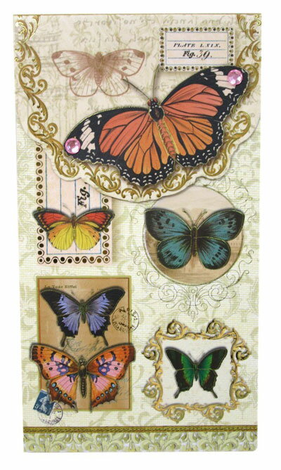 [Punch Studio]限定！ノートパッド　ロングメモ　フレーム　バタフライチョウ・パンチスタジオ