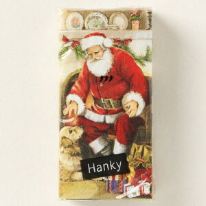 ペーパーナプキン[メール便OK][ハンキー]単品サンタと犬　[Paper+Design]ペーパーナフキン・紙ナプキン・冬・クリスマス