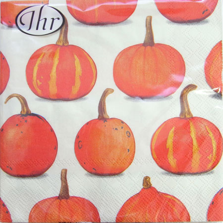 ペーパーナプキン　ランチサイズ　5枚入り　[メール便OK]PUMPKIN　PARTY　cream[IHR]ドイツ　紙ナプキ..