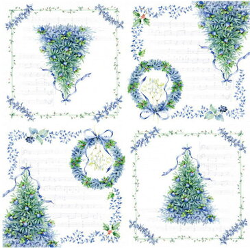 日本食品衛生法規格品ペーパーナプキン[メール便OK]　ブルークリスマス　10枚入り[FRONTIA]フロンティア　紙ナプキン