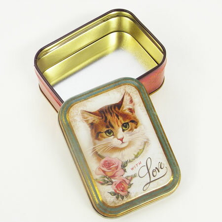 ノスタルジア　猫　ティン缶 [ELITE]エリート　猫・子猫・キャット・Cat缶缶ケース・小物入れ・ジュエリー
