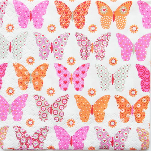 ペーパーナプキン　バタフライ　パターン　[メール便OK]●カクテルサイズ●　10枚入りAtelier　デコパー..