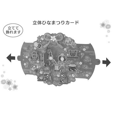 ひな祭りカード　ポップアップ　親王飾りリース　sanrio立体カード　ひなまつり・お雛様・春・スプリング・