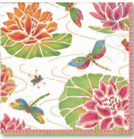 枚数選択 ペーパーナプキン 宝石の沼 Caspari カスパリオリ エンタル トンボ ハス ロータス ペーパーナ..