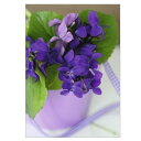 ポストカード　Bouquet of violetsすみれ色ティーカップスミレブーケ[HEART Art Collection]ハートアートコレクション・絵葉書