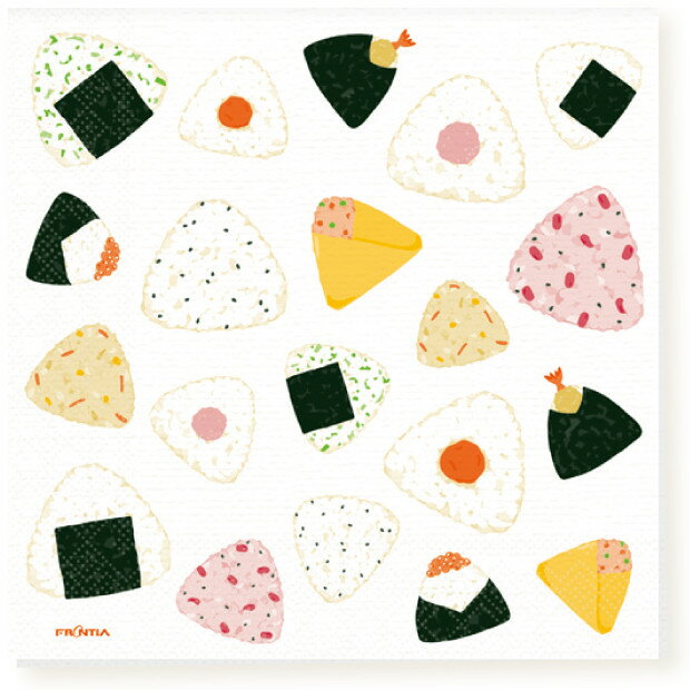 食品衛生法規格品ペーパーナプキン　おにぎり　Rice ball10枚[FRONTIA]フロンティア　和柄紙ナプキン