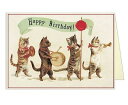 メッセージカード 誕生日 441727 Cavallini&Co バースデーカード CATS パレードカヴァリーニ＆コーネコ 誕生日 カード