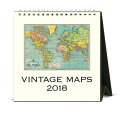 Cavallini&Co 限定 卓上カレンダー2018 ヴィンテージマップ カヴァリーニ&コー地図 ワールドマップ