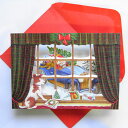クリスマスカード　立体カード　サンタがオープンカーでやってくる[Courtier]クルティエ・メッセージカード・多目的グリーティングカードの商品画像