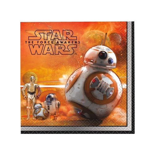 ペーパーナプキン[メール便OK]●カクテルサイズ●　STAR WARS BB-8　スターウォーズ　USA製1枚入り紙ナプキン・ペーパーナプキン