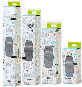廃番　食品衛生法規格品 ジップバッグS/M/L/LL ストックホルム北欧デザインジップロック ・ジッパーバッ グ[midori]ミドリカンパニー・小分け袋・保存袋・ジッパーバック